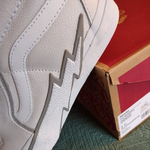 Vans Sk8-Hi BOLT Leather White/Drizzle Skate Retro Athletic Trainer VN0A5JIVXP3 main image 12